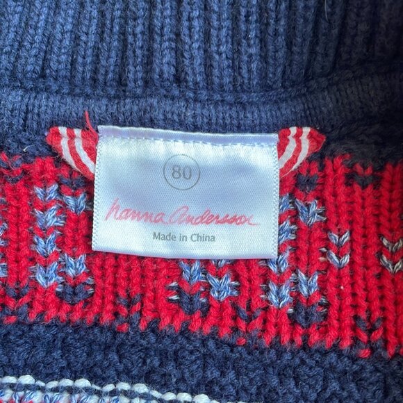 Hanna Andersson North Star Snowflake Fair Isle Zip Cardigan Sweater 18-24 months - Picture 6 of 11